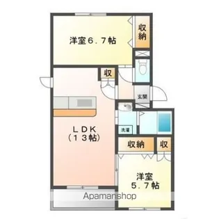 レジデンスプリンシパル【3階】の間取り